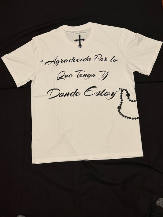 White Black Rosary T-Shirt