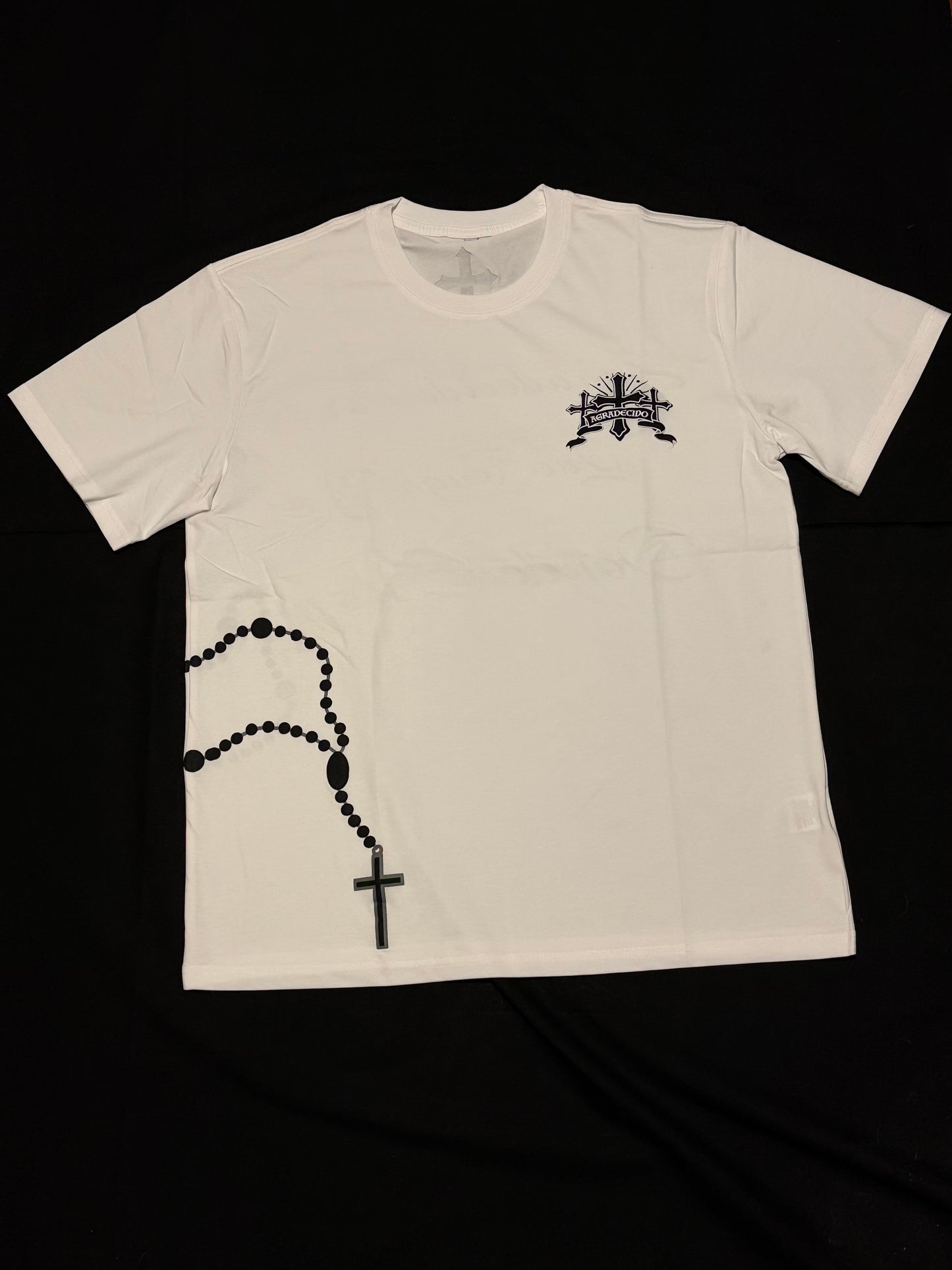 White Black Rosary T-Shirt