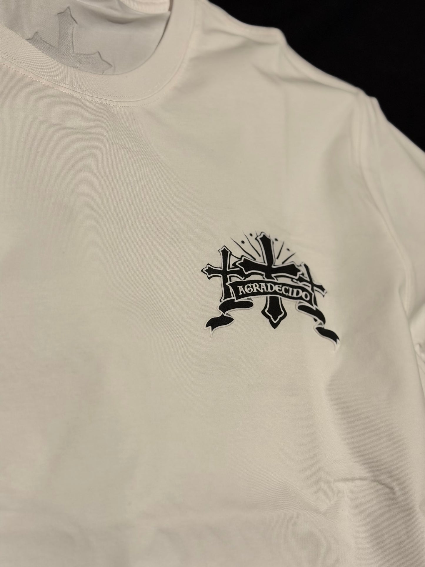 White Black Rosary T-Shirt